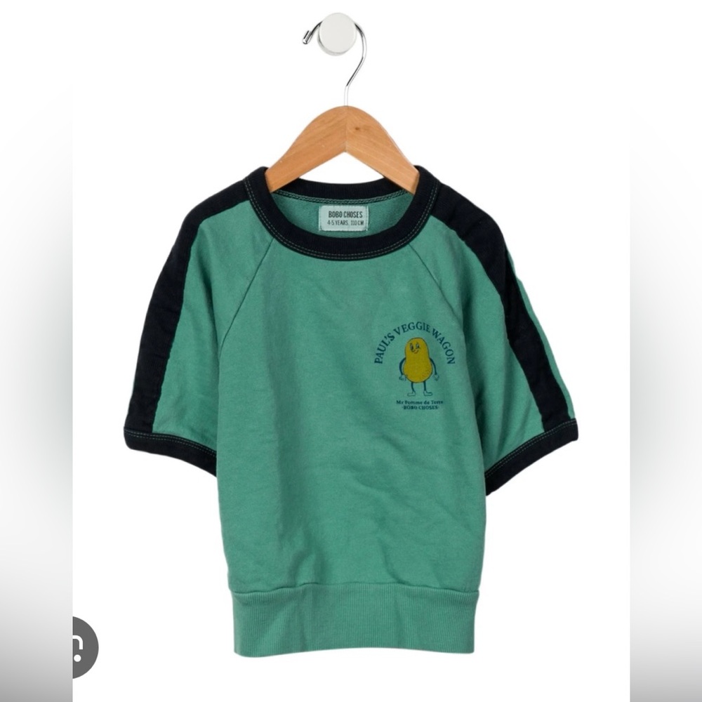 Gently used Bobo Choose Paul’s Veggie Wagon short sleeve sweatshirt size 2-3
